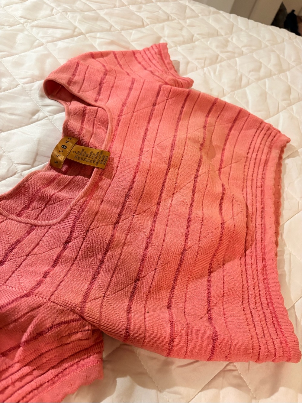 Pink Striped Knit Top